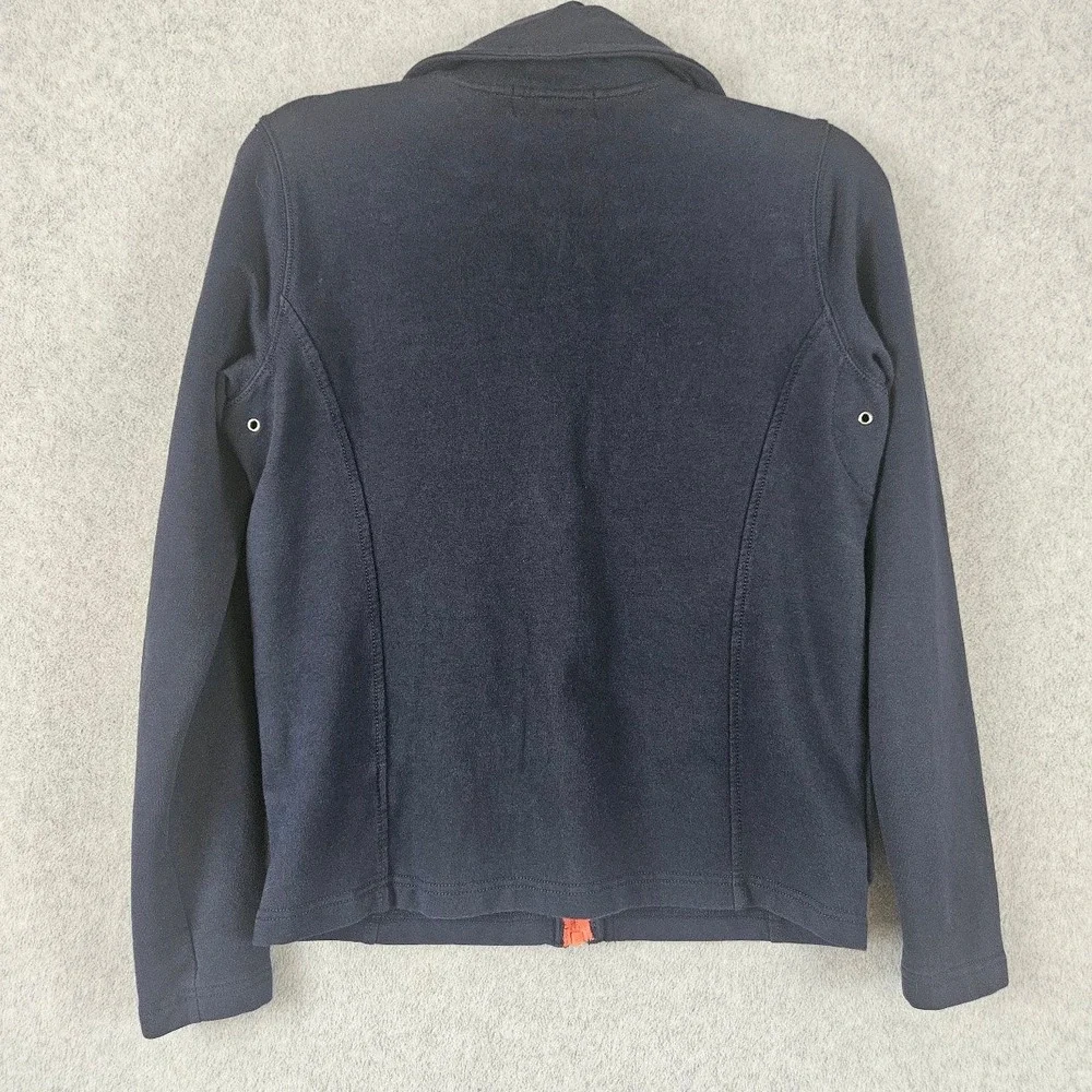 Lauren Active Ralph Lauren Navy Blue Utility Zip Up Jacket Orange Trim Small